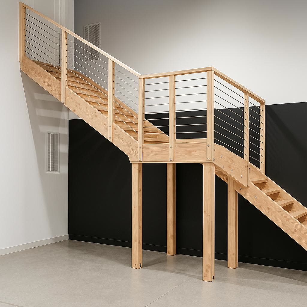 Beautiful modern staircase installed by Caballero C&L Remodeling